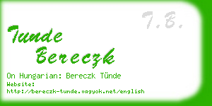 tunde bereczk business card