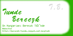 tunde bereczk business card